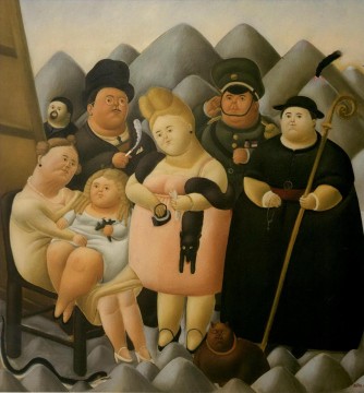 350 人の有名アーティストによるアート作品 Painting - フェルナンド・ボテロ大統領の家族